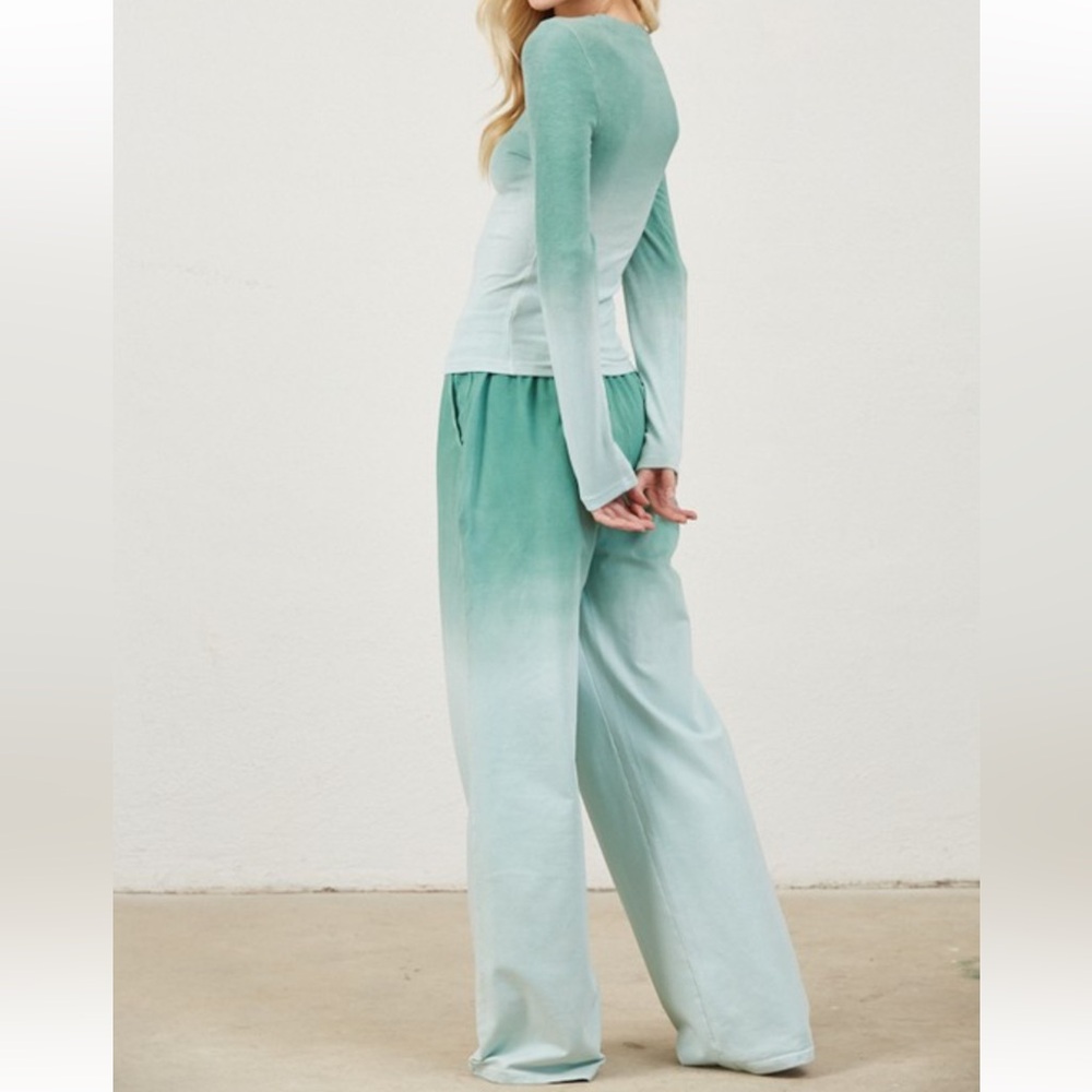 Boho Chic Ombre Tie Dye Wide Leg Pants and Top Set - Picture 5 of 5